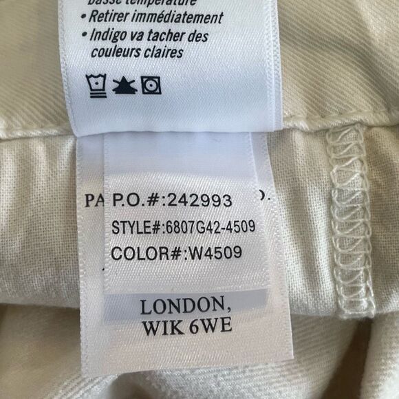 PAIGE Woman’s Cream Carly Pant Jeans Wide Leg Tie at Waist Lyocell & Elastane sz - Picture 9 of 9